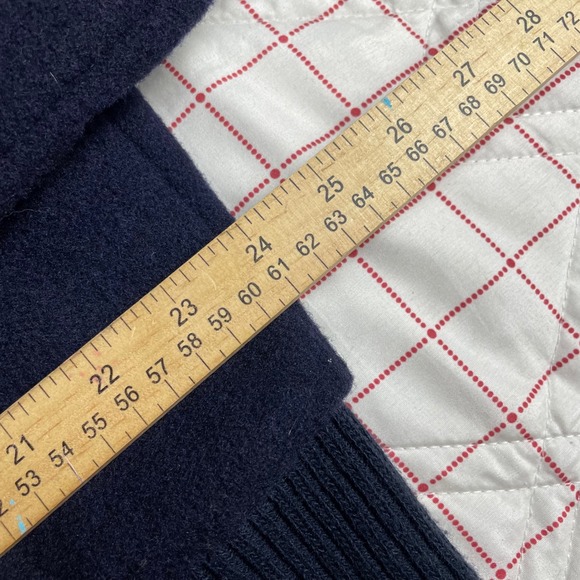 Woolrich Men Large Wool Jacket Navy Blue Plaid Lined Bomber Style Made USA - Picture 13 of 13